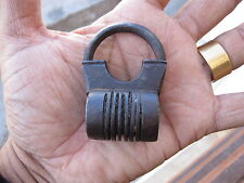 1850'S Iron padlock lock SCREW TYPE key  decorative shape, SMALL SIZED. picture
