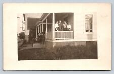 RPPC People Visiting on Porch AZO 1904-1918 ANTIQUE Postcard 1324 picture