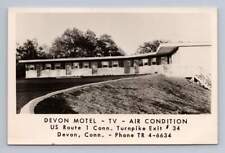 Devon Motel RPPC Vintage Milford Connecticut Roadside Real Photo 1958 picture
