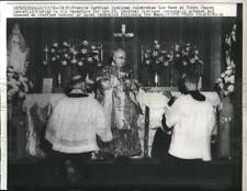 1956 Press Photo Francis Cardinal Spellman Celebrates Low Mass at Tokyo Chapel picture