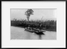 Photo: Canal De La Viga, Mexico, 4 people in flat-bottomed boat, c1884 picture