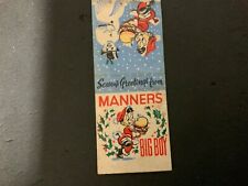 1930s-40s+ MATCHBOOK- HAMBURGERS - MANNER’S BIG BOY - #2474 picture