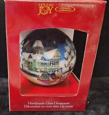LARGE HOLIDAY JOY COLLECTIBLES HANDMADE GLASS ORNAMENT RARE BEAUTIFUL  picture