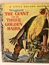 THE GIANT WITH THE THREE GOLDEN HAIRS - Little Golden Book 1955 vintage picture