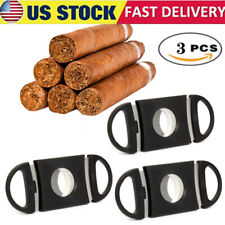 3PCS Stainless Cigar Cutter Knife Scissor Double Blade Plastic Handle New US picture