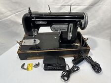Vintage Sewmor Zig Zag Sewing Machine With Foot Pedal And Case Works Great picture