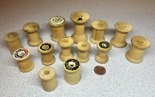 Lot of 14 Vintage Wood Thread Spools, Assorted sizes                  (W-76) picture