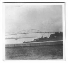 Vintage 1930s Photo Lyons Fulton Bridge Clinton Iowa Mississippi River Glossy picture