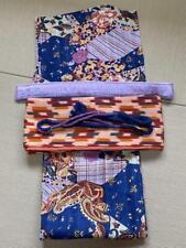 Japanese 4-Piece Yukata Kimono Set Large Pattern Hand Washable picture
