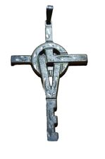 Vintage Anson 1975 “Love - Cross - Brass Cross Pendant Charm  picture
