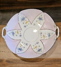 Vintage Platter With Handles Floral With Gold Accent Round 11