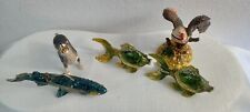 Five Bronze Trinket Holders Rainbow Trout, Bald Eagle, Wolf, 2 Fish picture