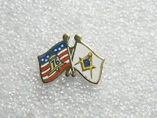 Vintage US Bicentennial / Freemason Double Flag Lapel Pin - Hat Tie Tack 1976 picture