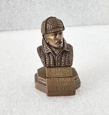Vintage Sherlock Holmes Detective Bronze Tone Miniature Bust Figure 2.5