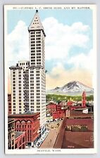 c1920s Smith Tower Downtown Ranier Aerial View Seattle Washington WA Postcard picture