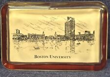 VTG ESTATE Boston University Glass Paperweight by Eglomise Designs  4.25
