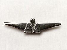 Vintage AA American Airlines Flight Wings - Silver Metal Pin picture