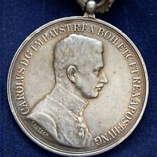 WWI Austria-Hungary Emperor Karl Silver Military Bravery Medal - Kautsch - RARE picture