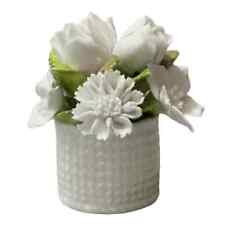 Vintage Coalport Bone China White Delicate Floral Bouquet in Vase England 3” picture