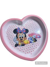 Vintage Disney Minnie Mouse Pink Heart Plate picture