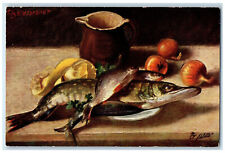 c1930's Pike and Roach Still Life Unposted Antique Oilette Tuck Art Postcard picture
