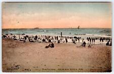 1910 OCEAN CITY MD BEACH BATHING WASHINGTON PHARMACY HANDCOLORED POSTCARD picture