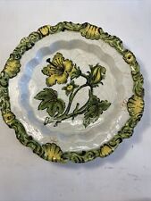 Vintage Jay Willfred plate made in Italy Beautiful Flowers Crackled Glaze picture