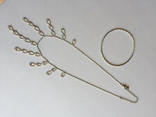 VTG Graceful elegant silver plated with paillette statement necklace & bracelet picture