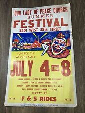 Vintage Original Circus Summer Festival Clown Poster Triangle Poster Co #504 picture