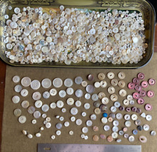 Vintage Estate Large lot MOP shell buttons all sizes shapes & colors Lot#0041 picture