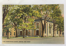 Vintage Postcard First Presbyterian Church Newton NJ linen Colourpicture picture