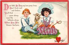 1910s Tuck's VALENTINE'S DAY Postcard LITTLE BO PEEP Mother Goose Nursery Rhyme picture