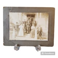 Antique Mounted Photo Family on Porch 1880s 1890s 1900s picture