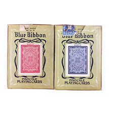 Two Decks Blue & Red - Blue Ribbon Pinochle Cards Stamp 1916 Copyright picture