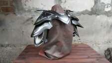 Pair of blackened pauldrons and gorget shoulder armor warrior cosplay, fantasy,  picture