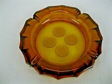 Vintage 1887 COIN GLASS AMBER Ashtray  picture