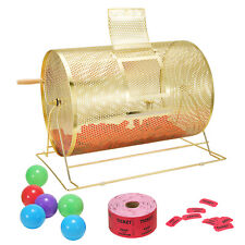 VEVOR Raffle Drum Brass Plated Lottery Cage Holds 10000 Tickets/300 Bingo Balls picture