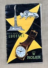 ROLEX Vintage 1950's Bucherer Brochure Lucerne Map Bubbleback Bombay OEM / picture