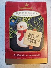 Vintage Hallmark Keepsake Ornament Millennium Snowman Christmas Ornament 1999 picture