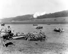 U.S. Soldiers cross the Weser River in assault boats 8x10 WWII WW2 Photo 630a picture