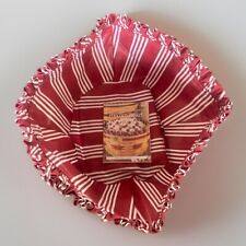 LONGABERGER 1999 Christmas Collection Popcorn Basket RED STRIPE Liner New picture