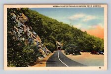 Skyline Drive VA-Virginia, Approaching The Tunnel, Antique, Vintage Postcard picture