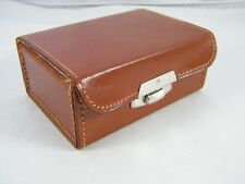VINTAGE ~ HH&W ~ HAND SEWN LEATHER CASE / TRINKET BOX ~ MADE IN ENGLAND picture
