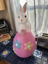 Cracker Barrel Light Up Rabbit On Top Of Egg Blow Mold Easter 2024 picture