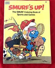 Vintage 1982 Coloring Book of Sports & Games Smurf's Up picture