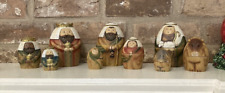 9 pc Roman Holy Family 3 Kings Shepherd Animals Christmas Nativity Nesting Dolls picture