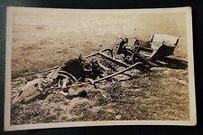 antique REAL PHOTO POSTCARD of HORSE? BONE CARCASS w/ABANDONED BROKEN CARRIAGE picture
