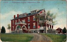 Independence KS-Kansas, Exterior Hospital, Old Car, Vintage Postcard picture