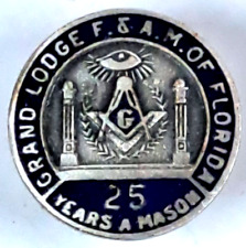 Grand Lodge of Florida 25 years a Mason pin pinback masonic picture
