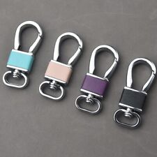 4PCS Creative Metal Leather Key Chain Ring Keyfob Car Keychain Keyring Mens Gift picture